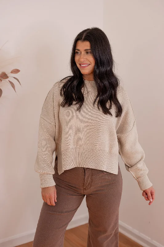 Forever Yours Cropped Oatmeal Sweater