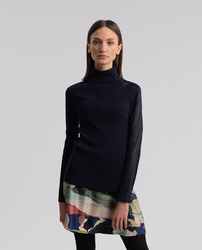 Molly Bracken Navy Blue Knitted Sweater