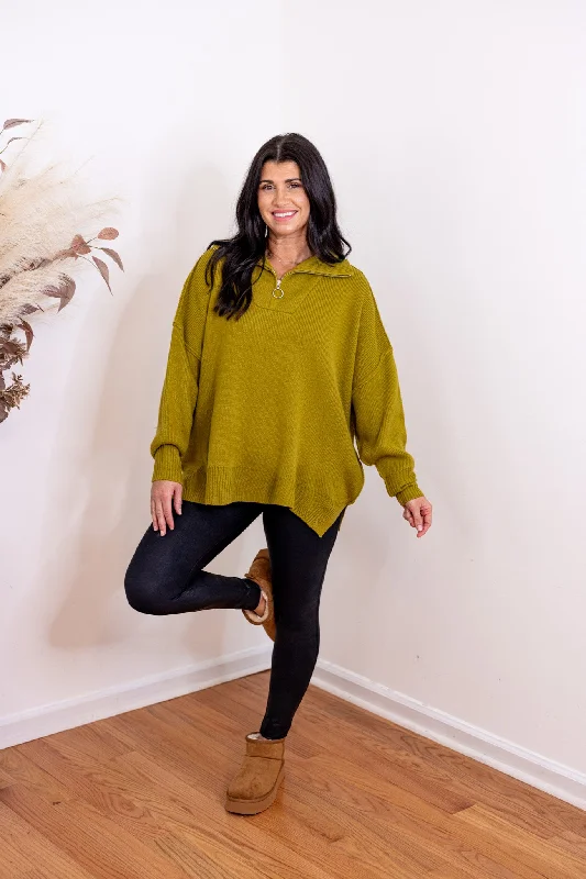 Winter Cheer Green Knit Sweater