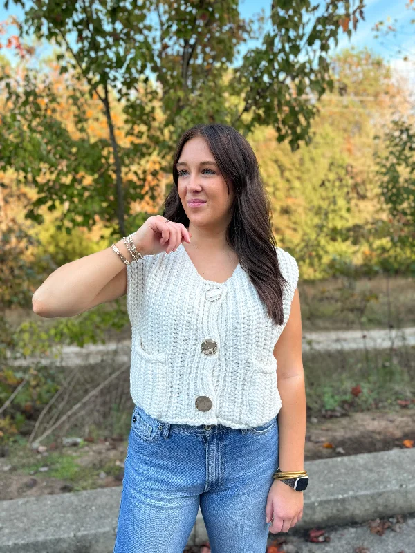 Chunky Beige Sweater Vest