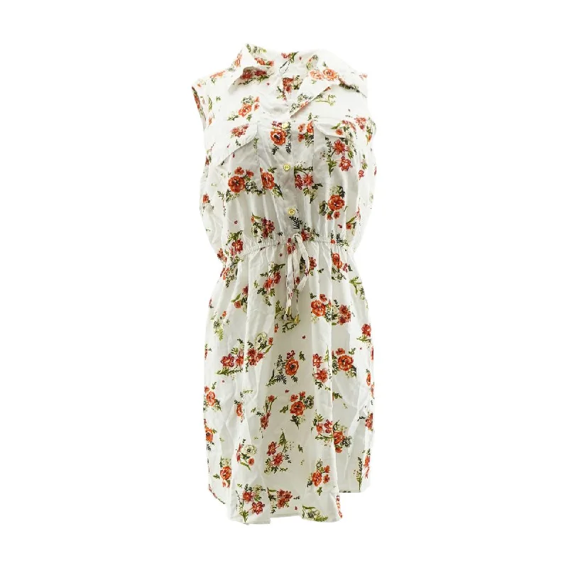 White Floral Midi Dress
