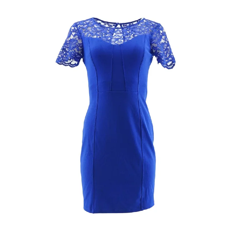 Blue Solid Midi Dress