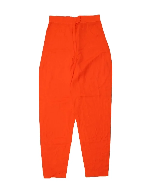 VINTAGE Womens High Waist Tapered Casual Trousers W28 L32 Orange
