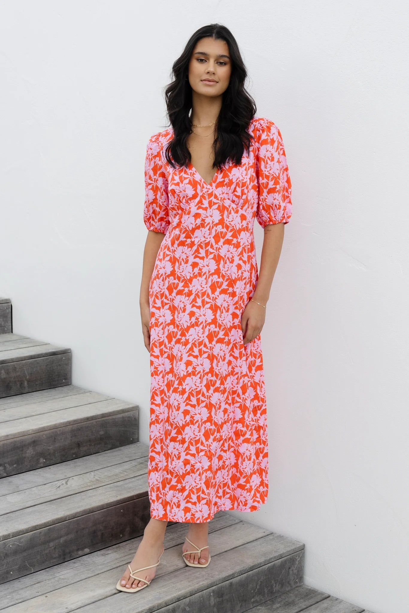 Amora Pink Floral Dress