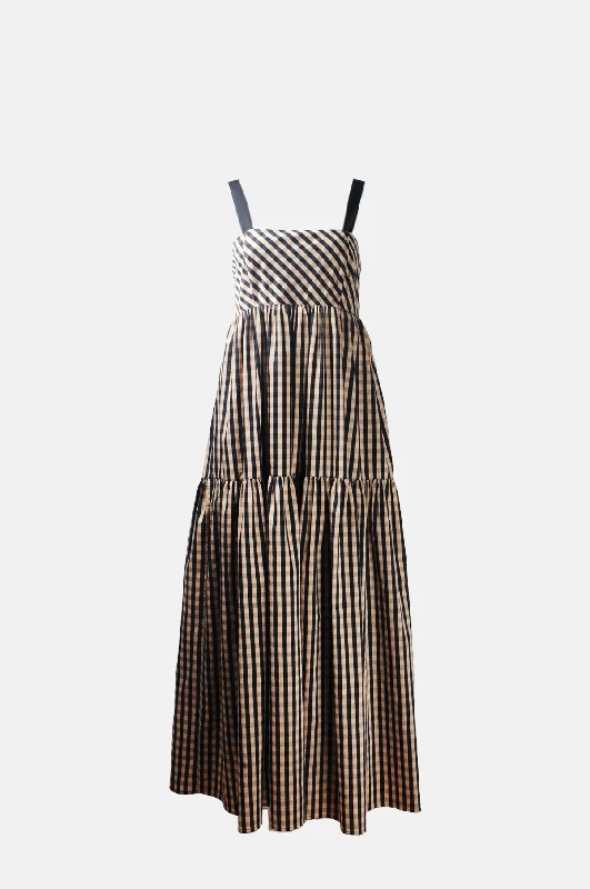 Easton Dress Black & Brown Gingham