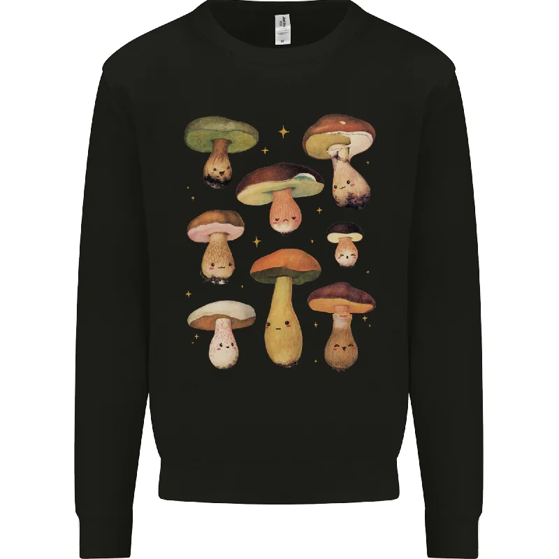 Mushroom Faces Foraging Mycology Mens Sweatshirt Jumper