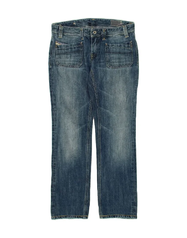 DIESEL Womens Straight Jeans W30  L30 Blue Cotton