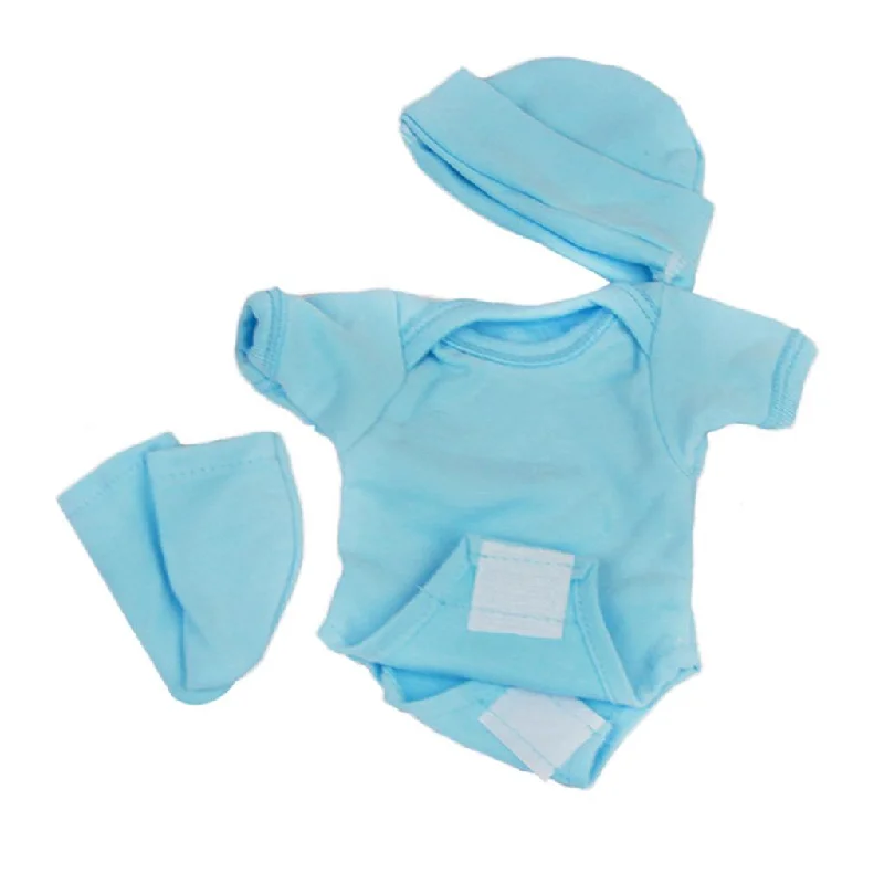 Maxbell Blue Romper Jumpsuit Socks Hat Set for 10''-11'' Reborn Baby Girl Doll