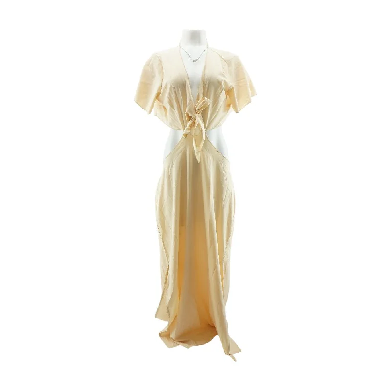 Nude Solid Maxi Dress