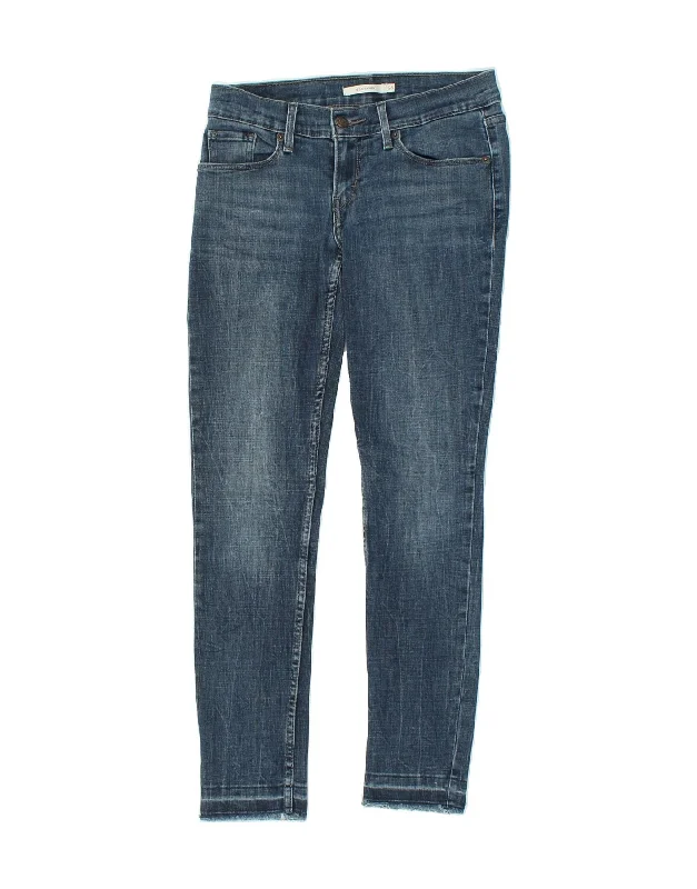 LEVI'S Womens 524 Skinny Jeans W26 L27 Navy Blue Cotton