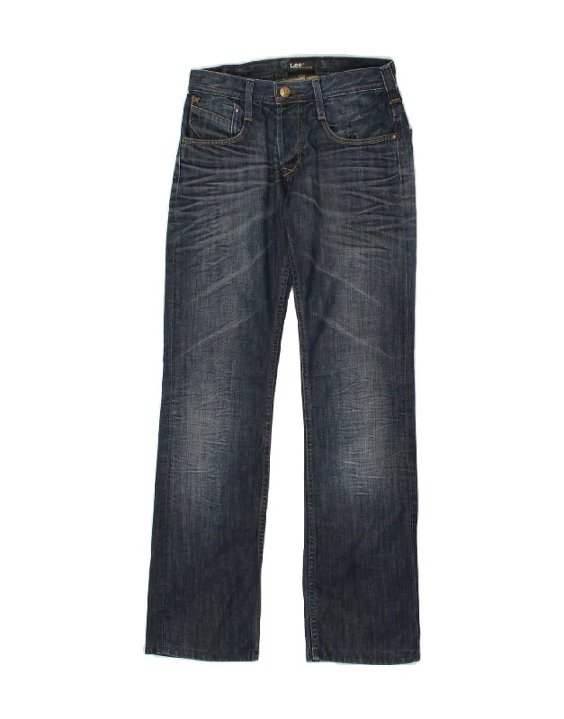 LEE Womens Straight Jeans W28 L32 Navy Blue