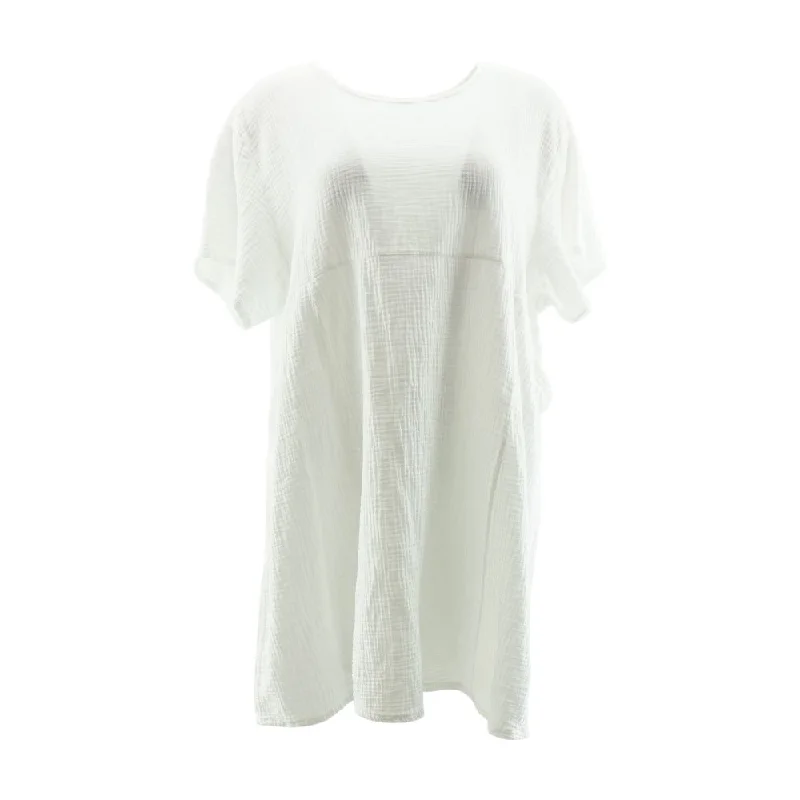 White Solid Midi Dress