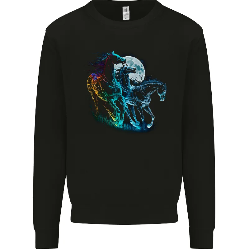 Mystical Horses Equestrian Mens Sweatshirt Jumper