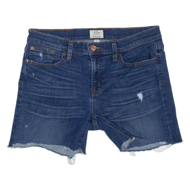 J. CREW Distressed Raw Hem Denim Shorts Blue Regular Womens M W30