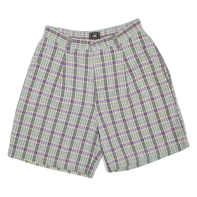 LEE Casual Shorts Green Regular Check Womens XS W26