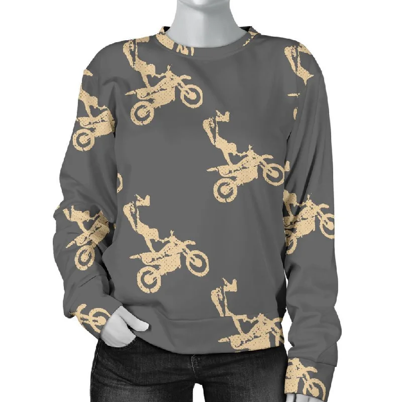 Pattern Print Motocross Women's Sweatshirt