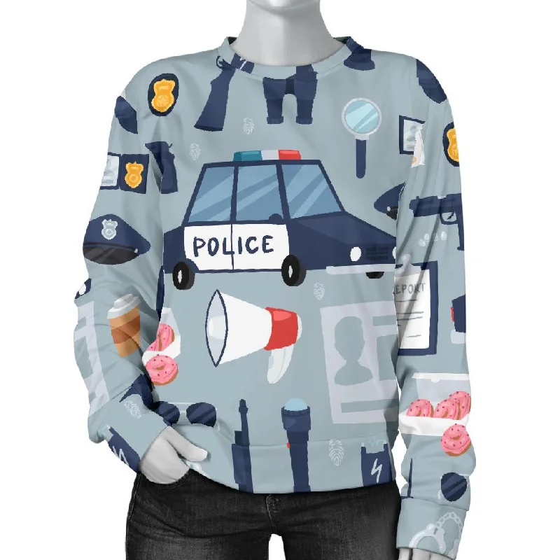 Pattern Print Police Women's Sweatshirt