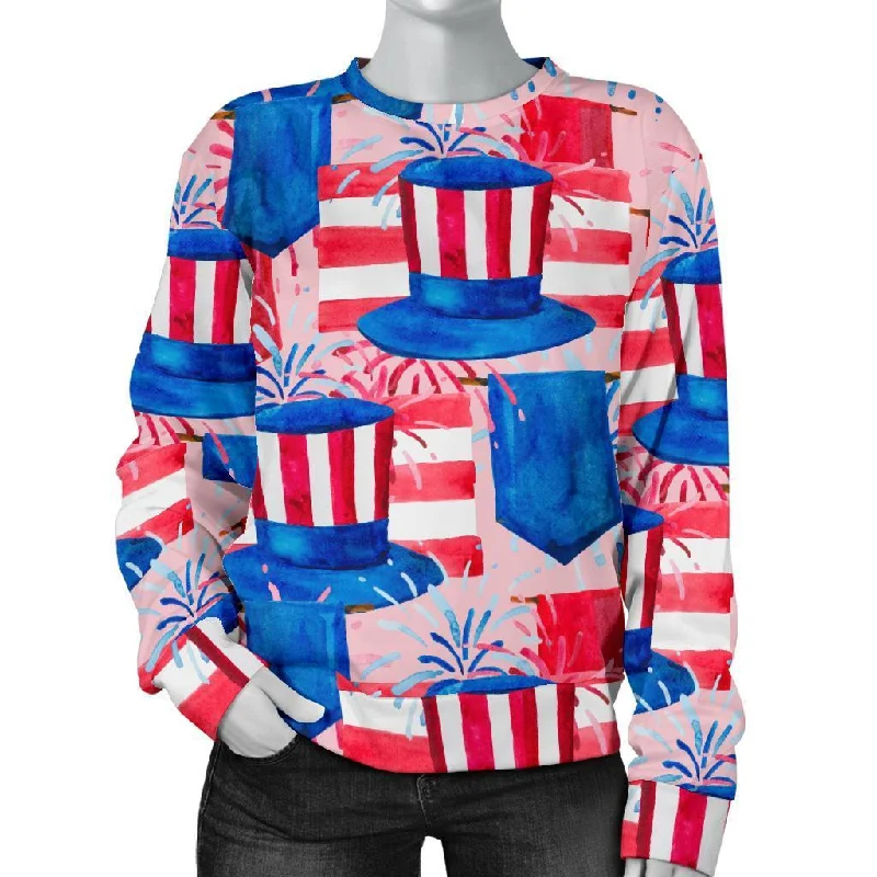 Pattern Print Uncle Sam Women's Sweatshirt