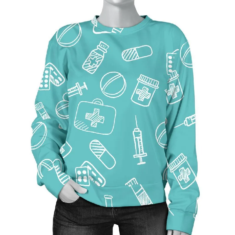 Pharmacy Pastel Pattern Print Women's Sweatshirt