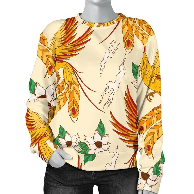 Phoenix Floral Pattern Print Women's Sweatshirt