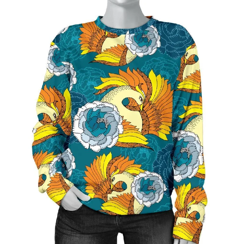 Phoenix Pattern Print Floral Women's Sweatshirt