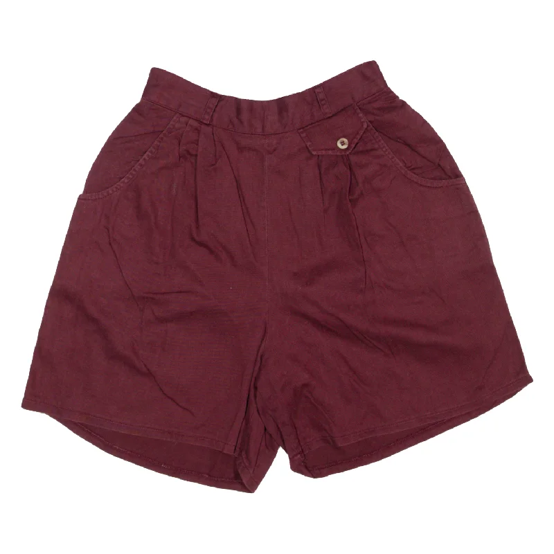 TANZERINA Casual Shorts Maroon Relaxed Womens XXS W24