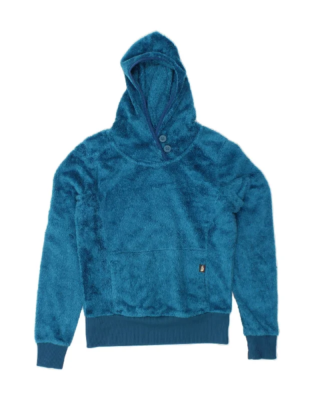 THE NORTH FACE Womens Hooded Fleece Jumper UK 10 Small Blue Polyester