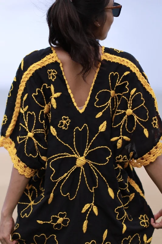 EMBROIDERED KAFTAN TOP NINA