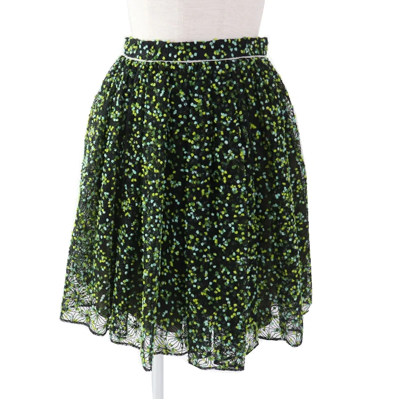 Fendi FQ6560 Flare Skirt Black Green Women