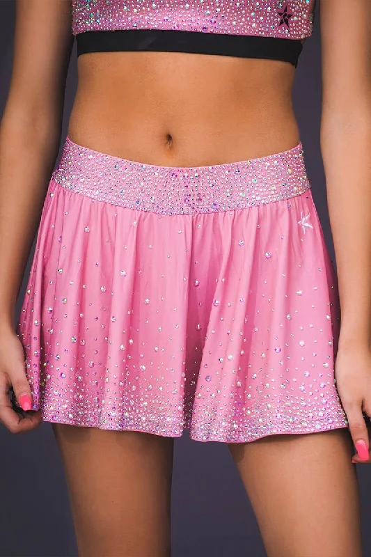 Rosie Flouncy Skirt in Rose Gold with Opalescent Crystal Couture - Special Order