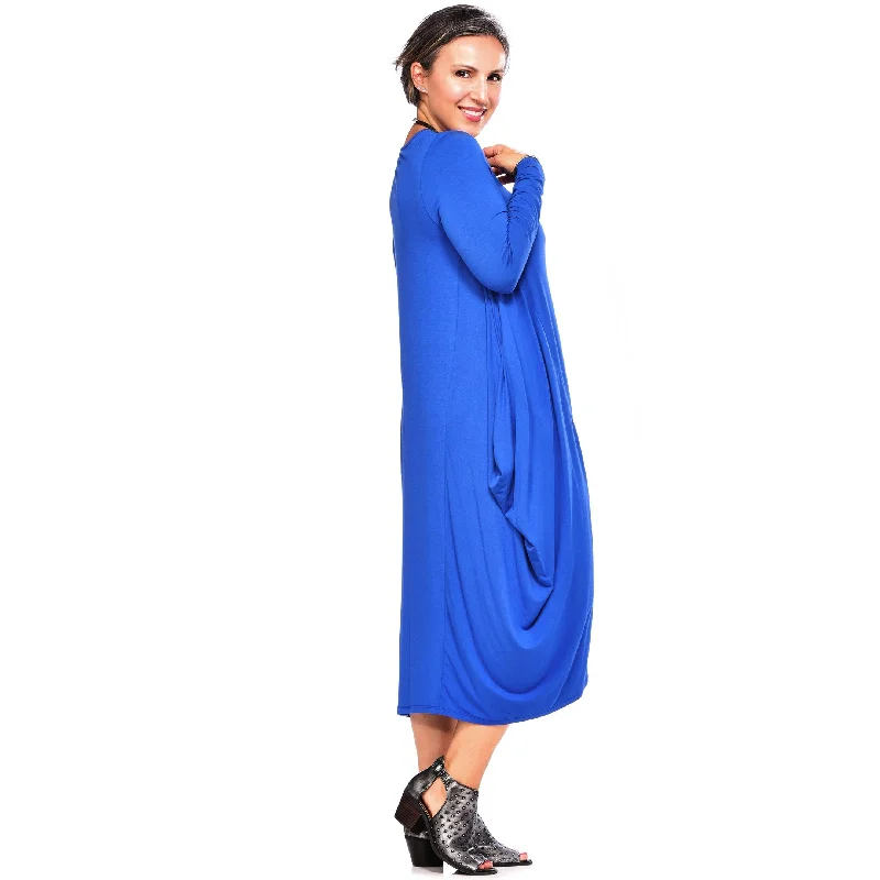 Bamboo Midi Dress with Sleeves