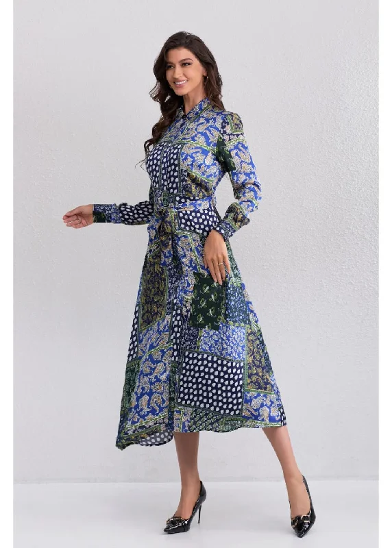 Regal Mosaic Midi Dress