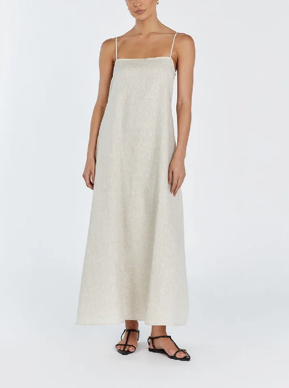 Jem Natural Stylish Linen Maxi Dress