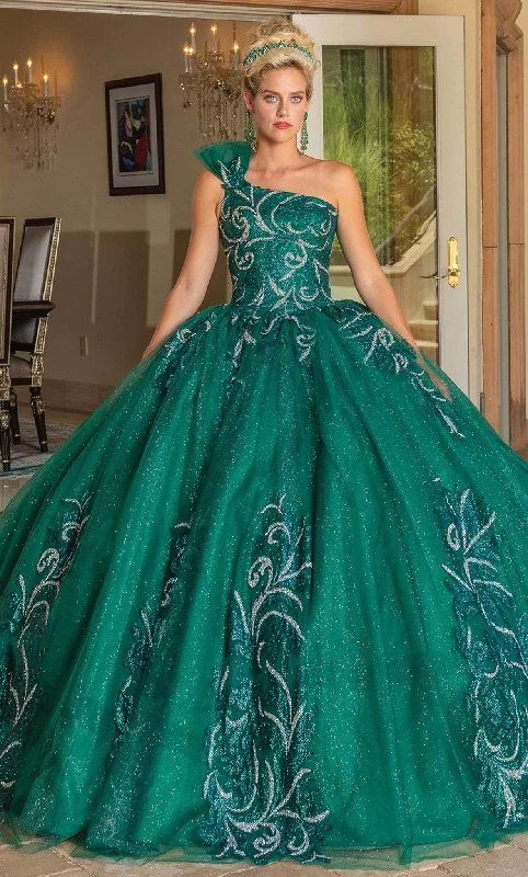 Dancing Queen 1733 - Bow One Shoulder Quinceanera Ballgown