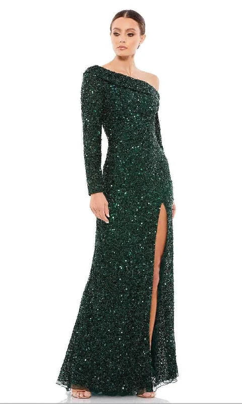 Mac Duggal - 5449 Long Sleeve Sequined Sheath Gown