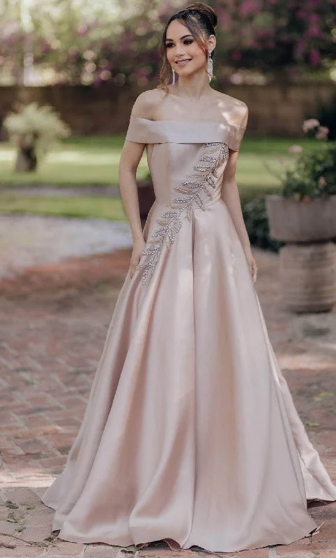 Terani Couture 232M1512 - Off-Shoulder Embellished Ballgown