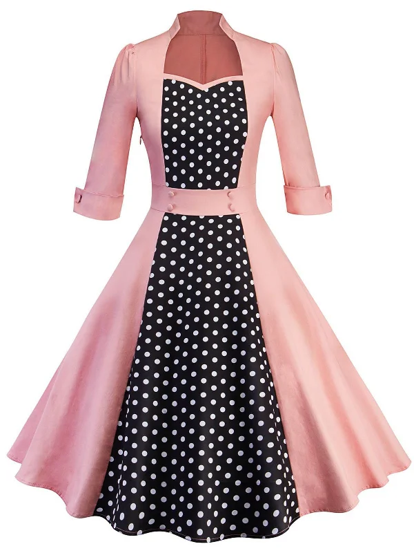 1950s Polka Dot Patchwork Dress