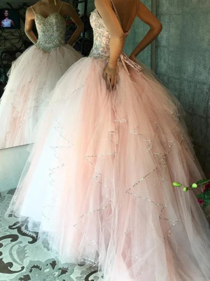 Ball Gown Prom Dresses Spaghetti Straps Rhinestone Chic Prom Dress/Evening Dress JKL441