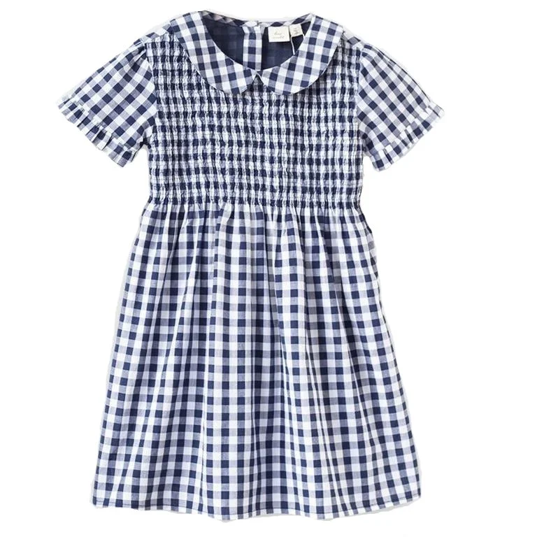 Beet World Briar Dress, Navy Gingham