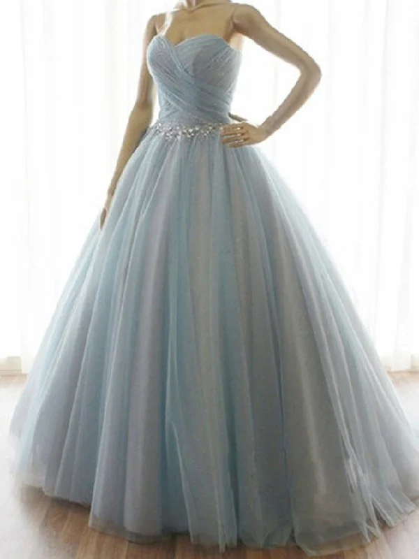 Chic Prom Dresses Ball Gown Sweep/Brush Train Ruffles Sexy Prom Dress/Evening Dress JKL452