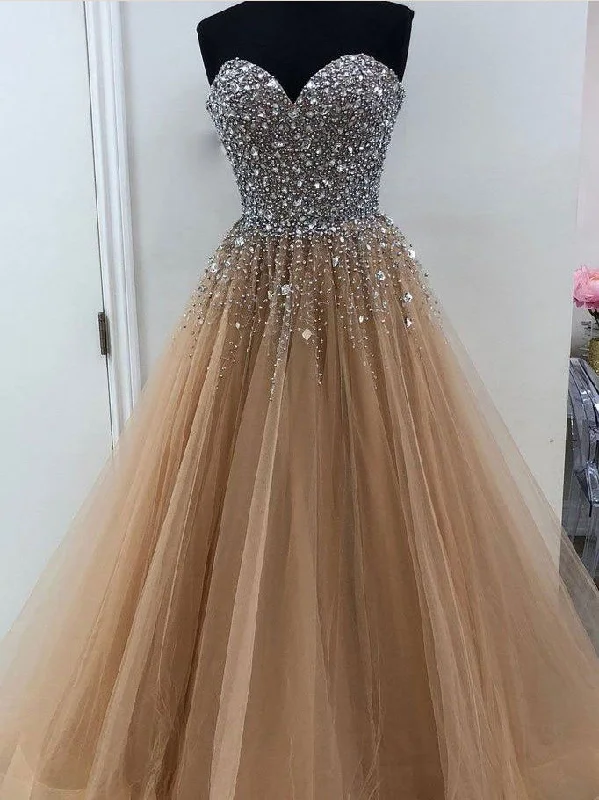 Chic Prom Dresses Sweetheart A line Beading Prom Dress Sexy Evening Dress JKL987