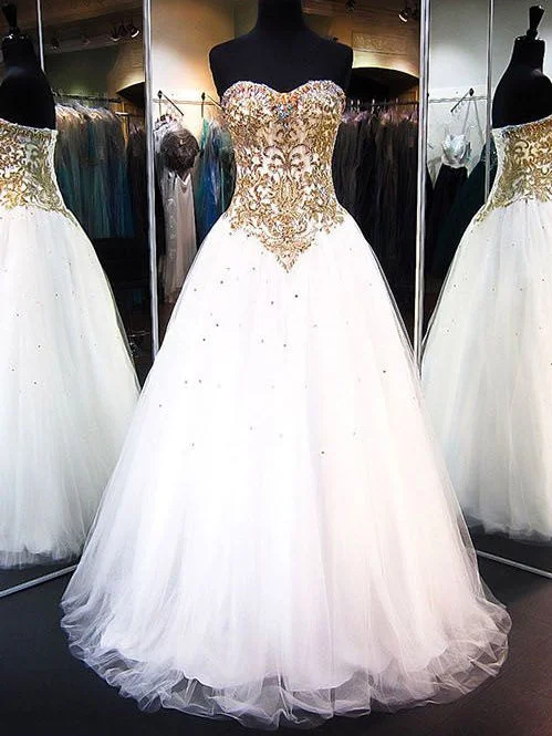 Chic Prom Dresses Sweetheart Floor-length Rhinestone Prom Dress/Evening Dress JKL372