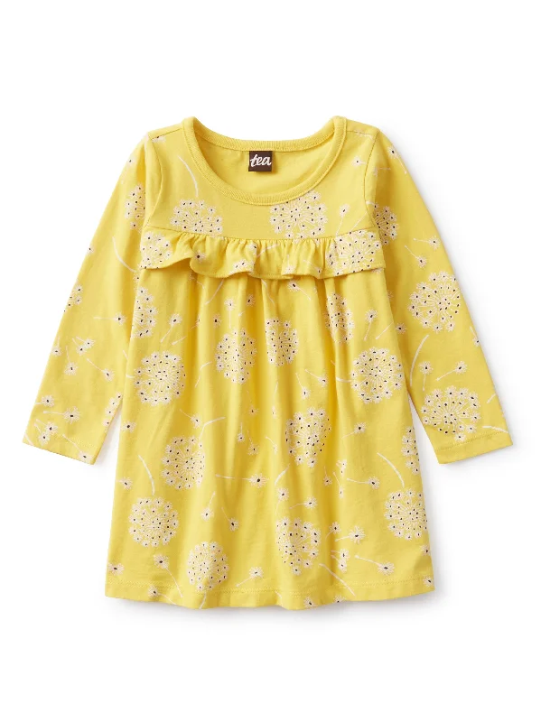 Empire Ruffle Dress - Tossed Dandelions