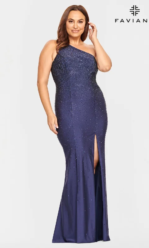 Faviana One-Shoulder Plus-Size Prom Dress 9532