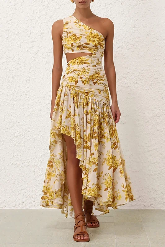 Golden Asymmetric Dress