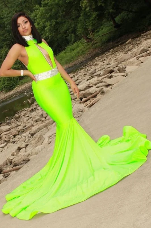 Halter Sleeveless Mermaid Evening Dress