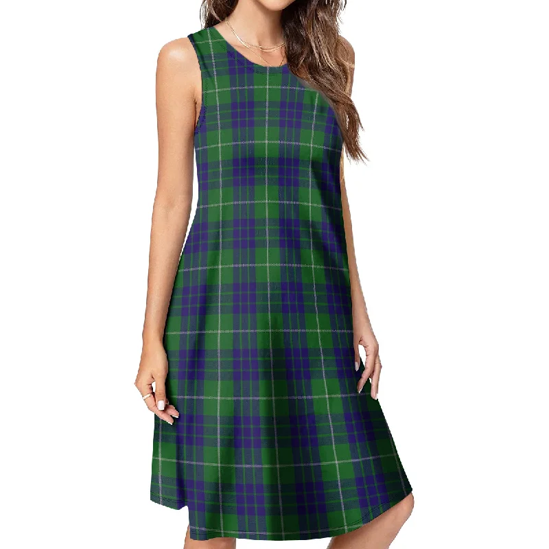 Hamilton Green Hunting Tartan Womens Casual Dresses