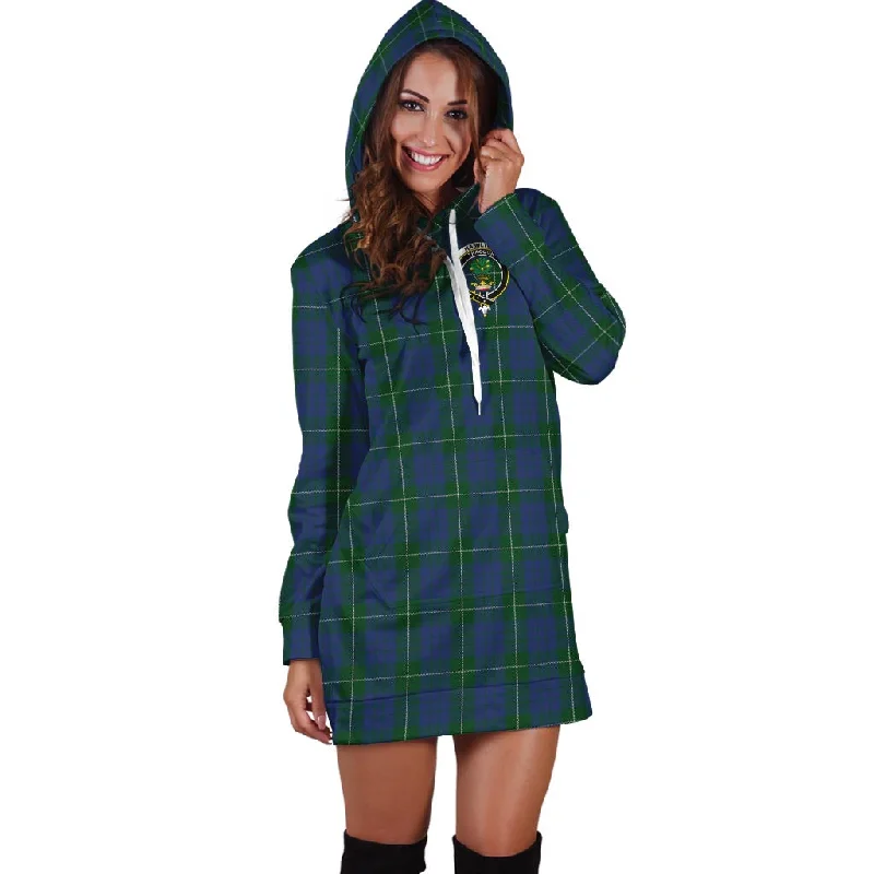 Hamilton Hunting Tartan Hoodie Dress with Family Crest