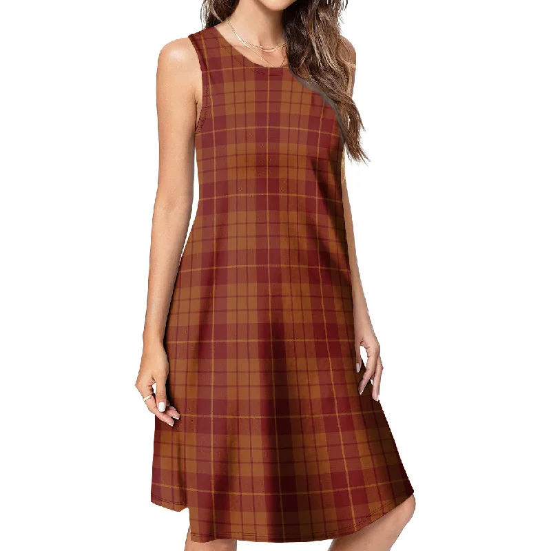 Hamilton Red Tartan Womens Casual Dresses