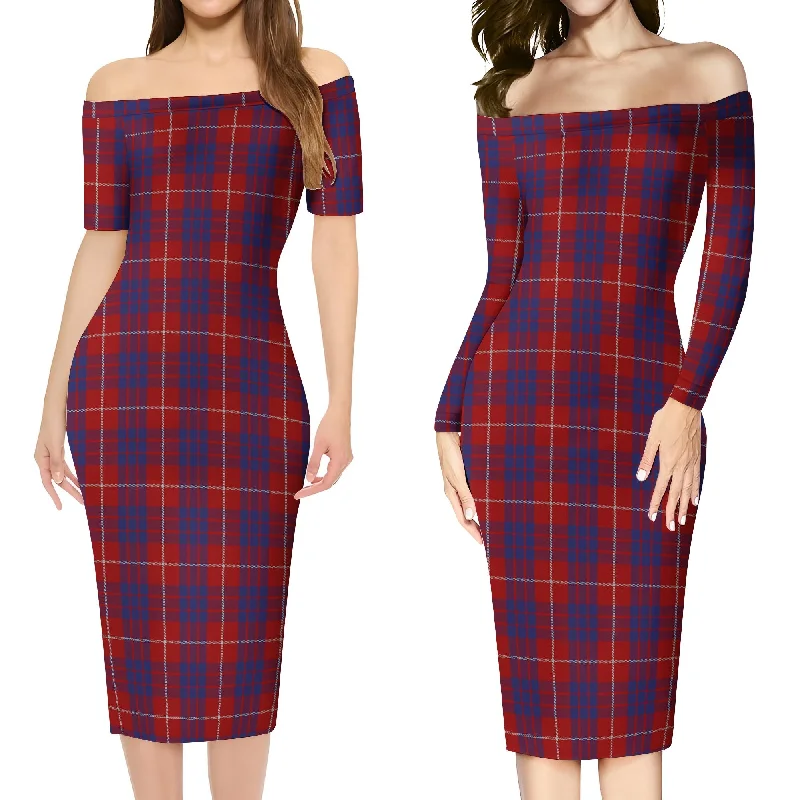 Hamilton Tartan Off Shoulder Lady Dress